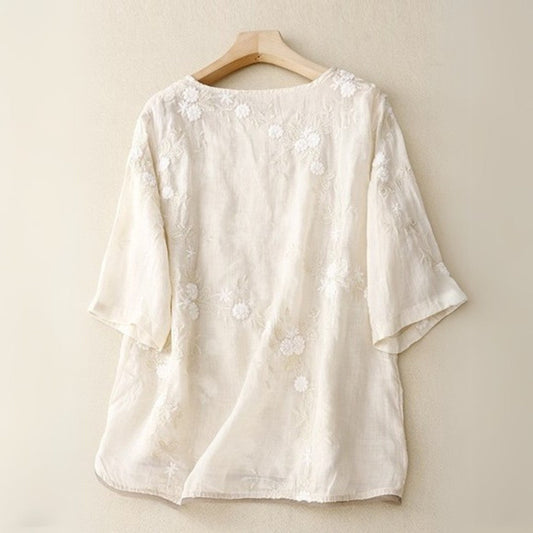 Vélemor | Bluse mit feiner Stickerei