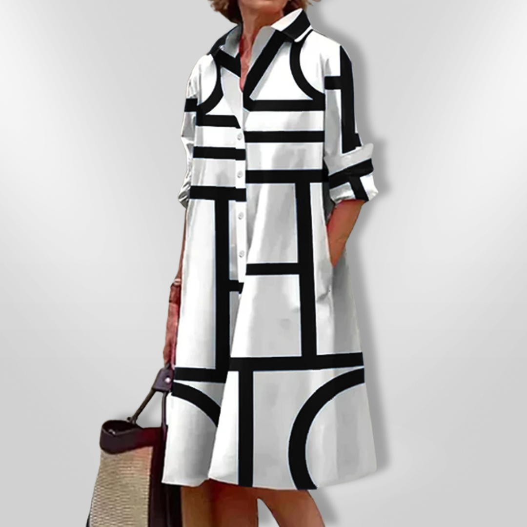 Helena - Vestido midi con diseño geométrico
