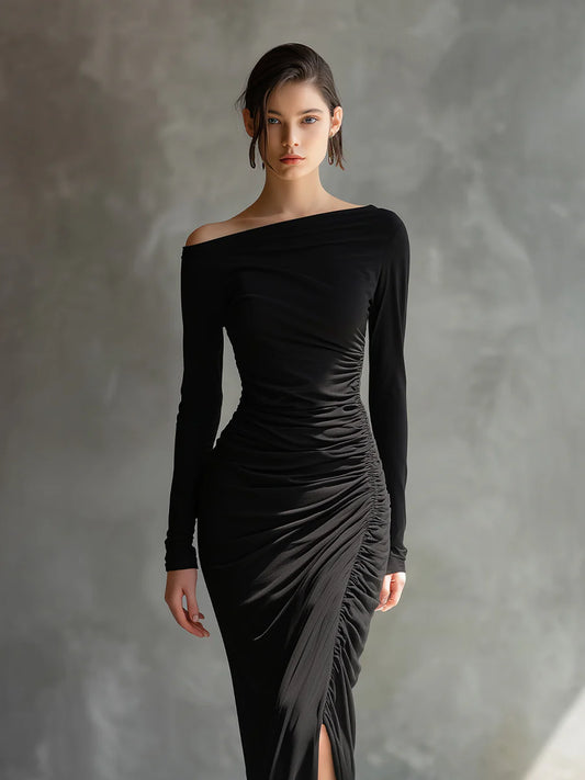 ALYSSA™ | Vestido Largo Asimétrico Esculpido