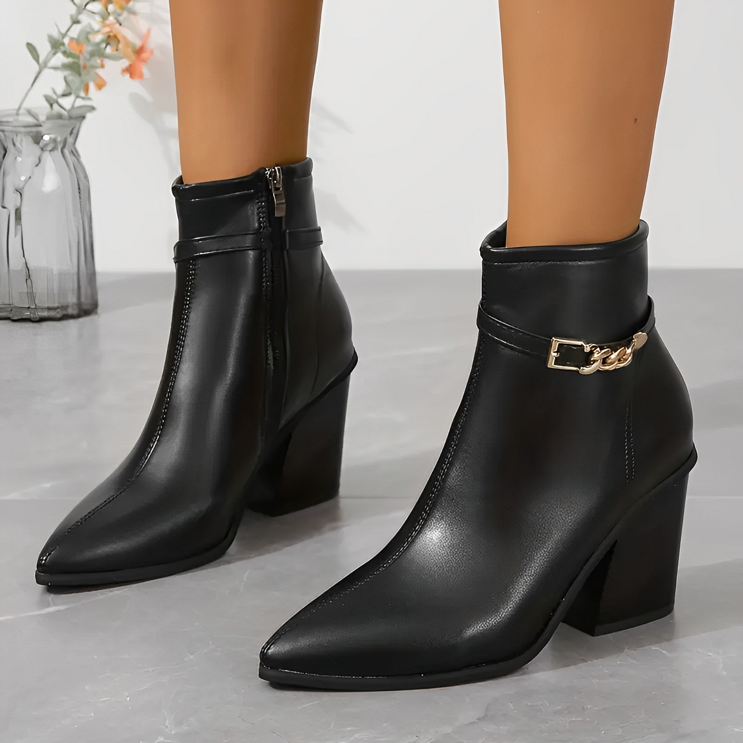 PATRIK - BOTAS DE CUERO CON TACÓN