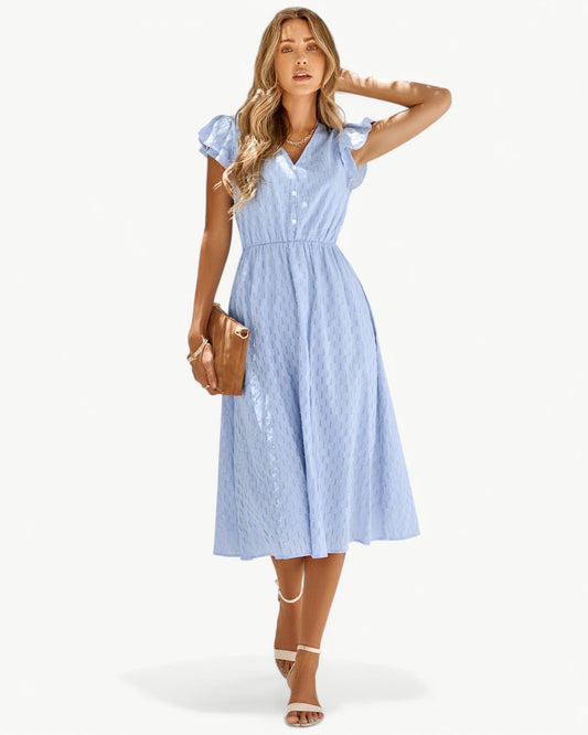 Lara™ - Vestido Midi Ligero con Volantes