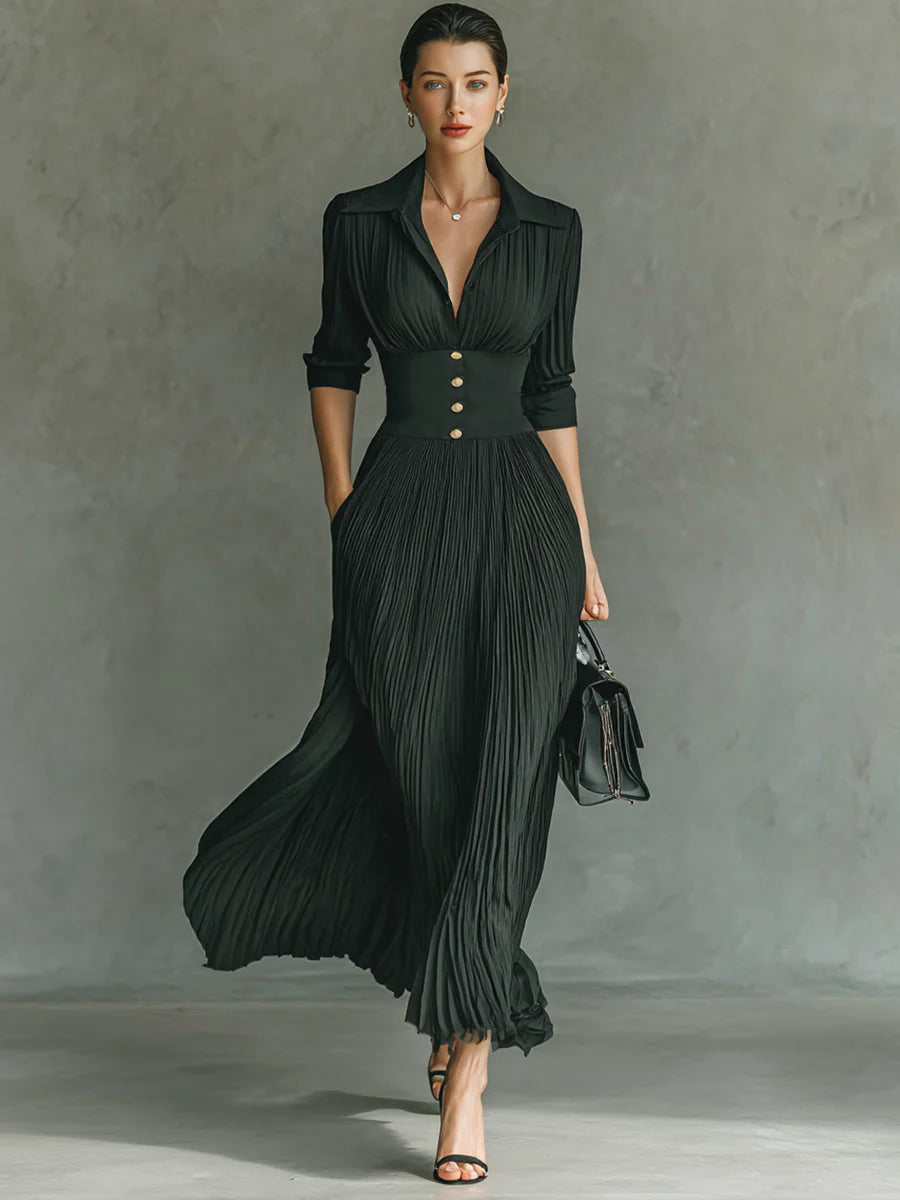 ARABELLA™ | Vestido Largo Plisado