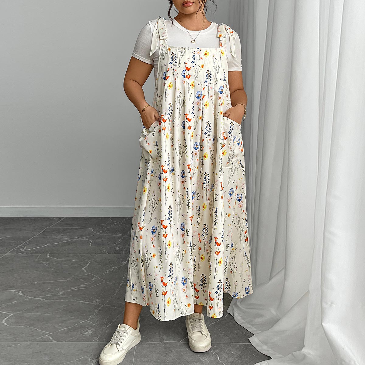 Loose Fit Printed Sleeveless Maxi Dress | Nomadzens