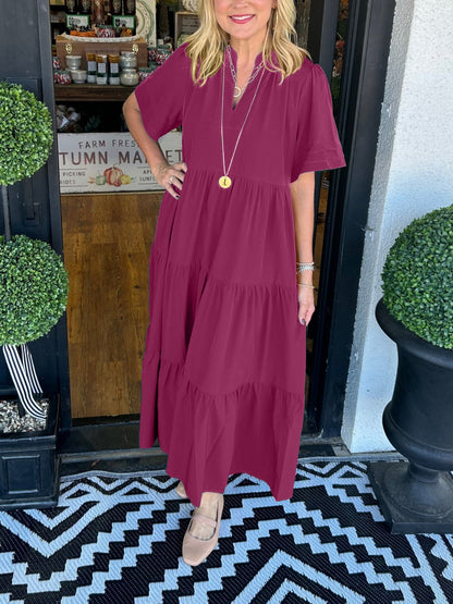 Mara - Vestido midi de manga corta