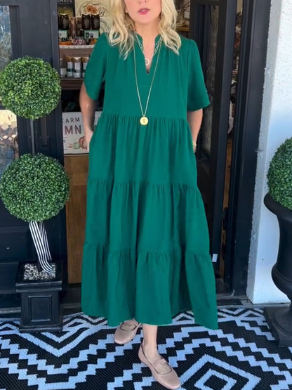 Mara - Vestido midi de manga corta