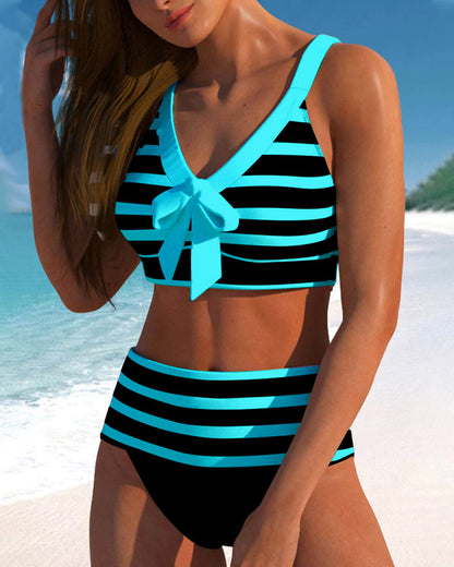 Laluna® | Gestreepte bikini met hoge taille