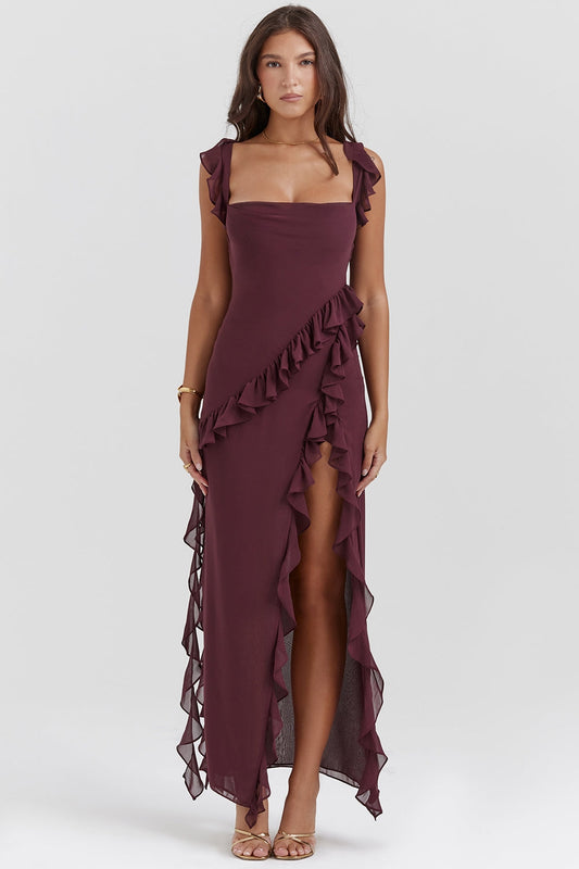Dalia | Vestido largo con volantes