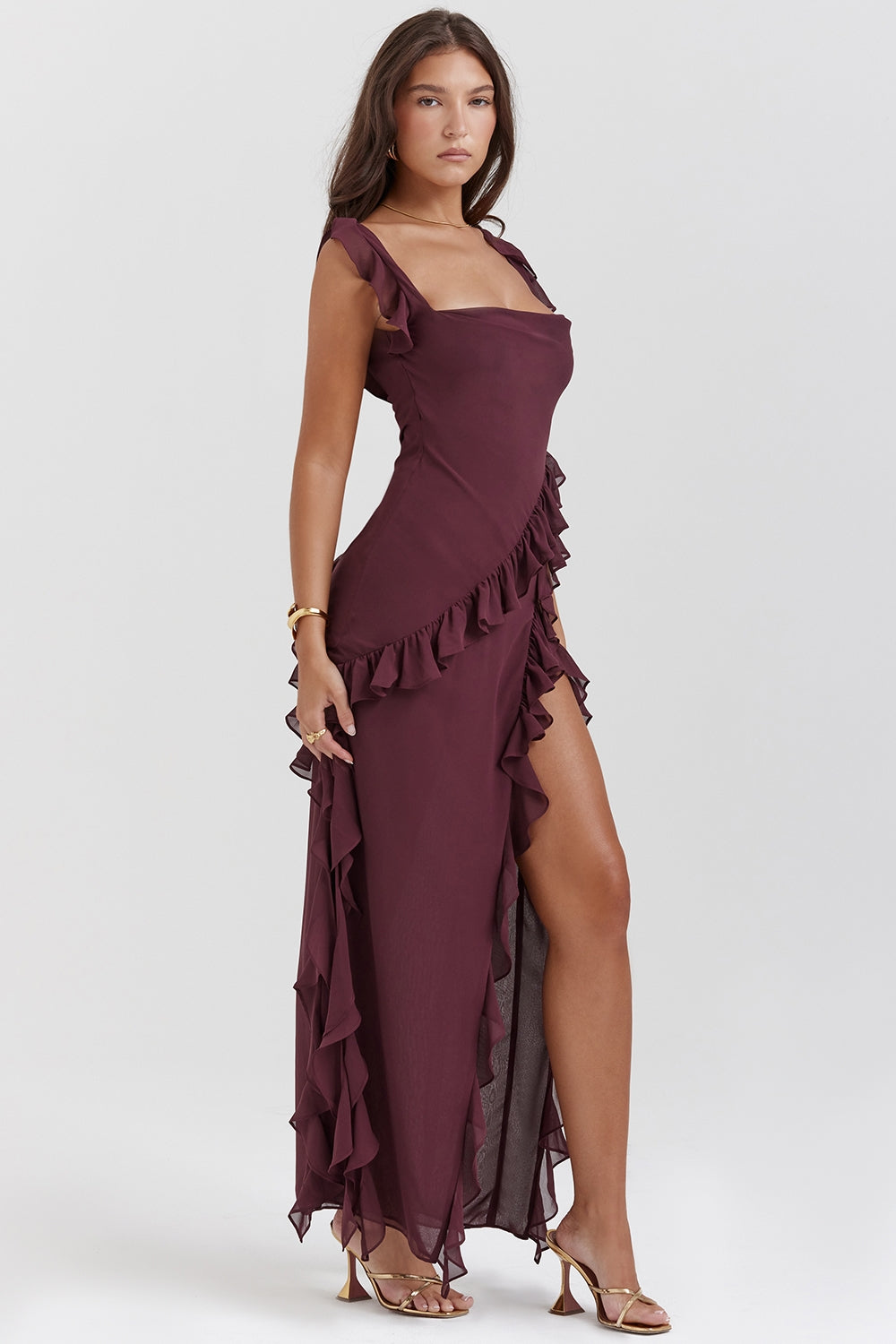 Dalia | Vestido largo con volantes