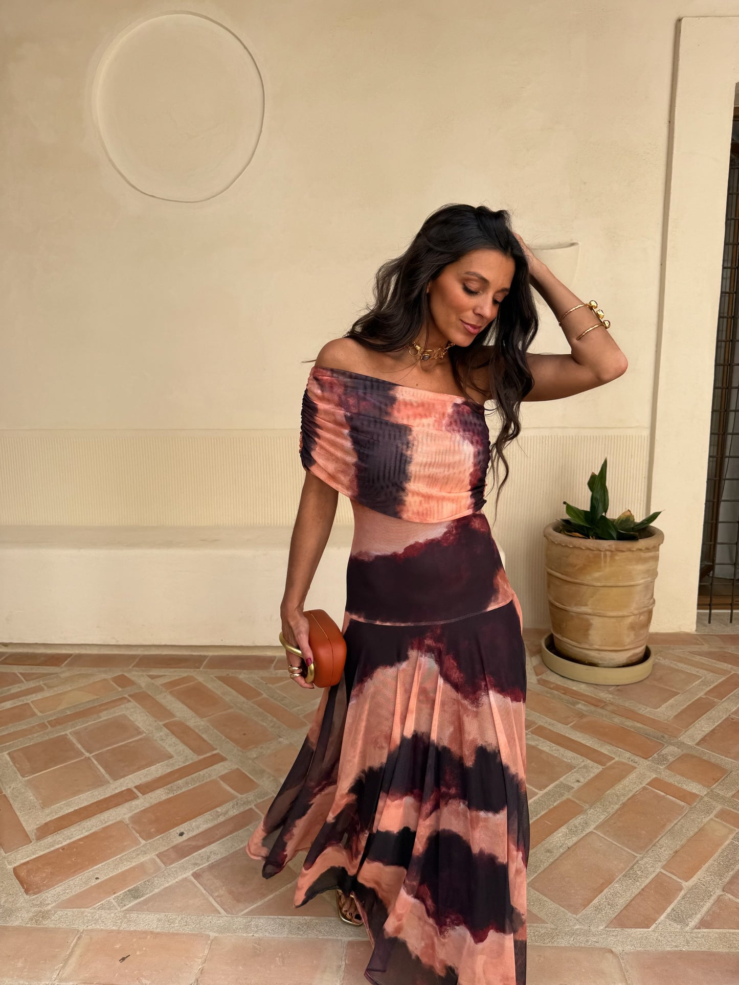Toledo™ | Vestido largo de malla con un solo hombro