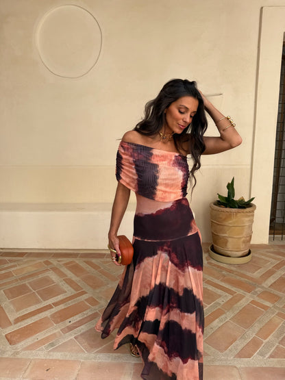 Toledo™ | Vestido largo de malla con un solo hombro