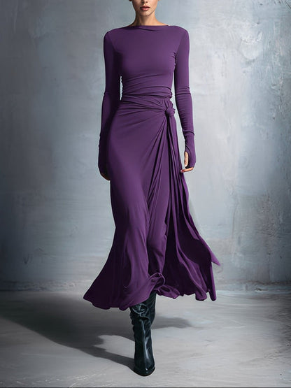 VICTORIA | VESTIDO LARGO CON NUDO LATERAL