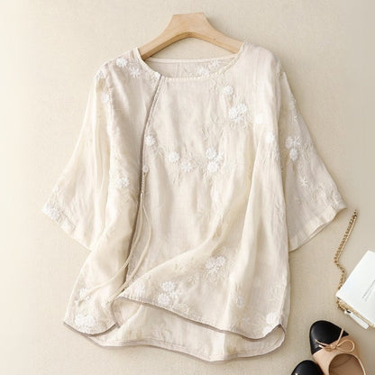 Vélemor | Bluse mit feiner Stickerei