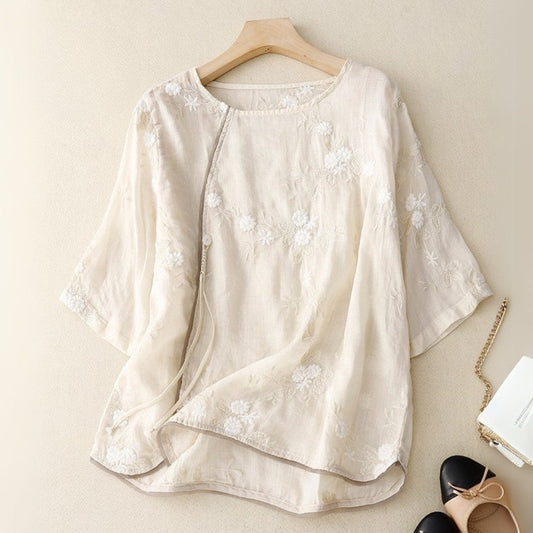 Vélemor | Bluse mit feiner Stickerei