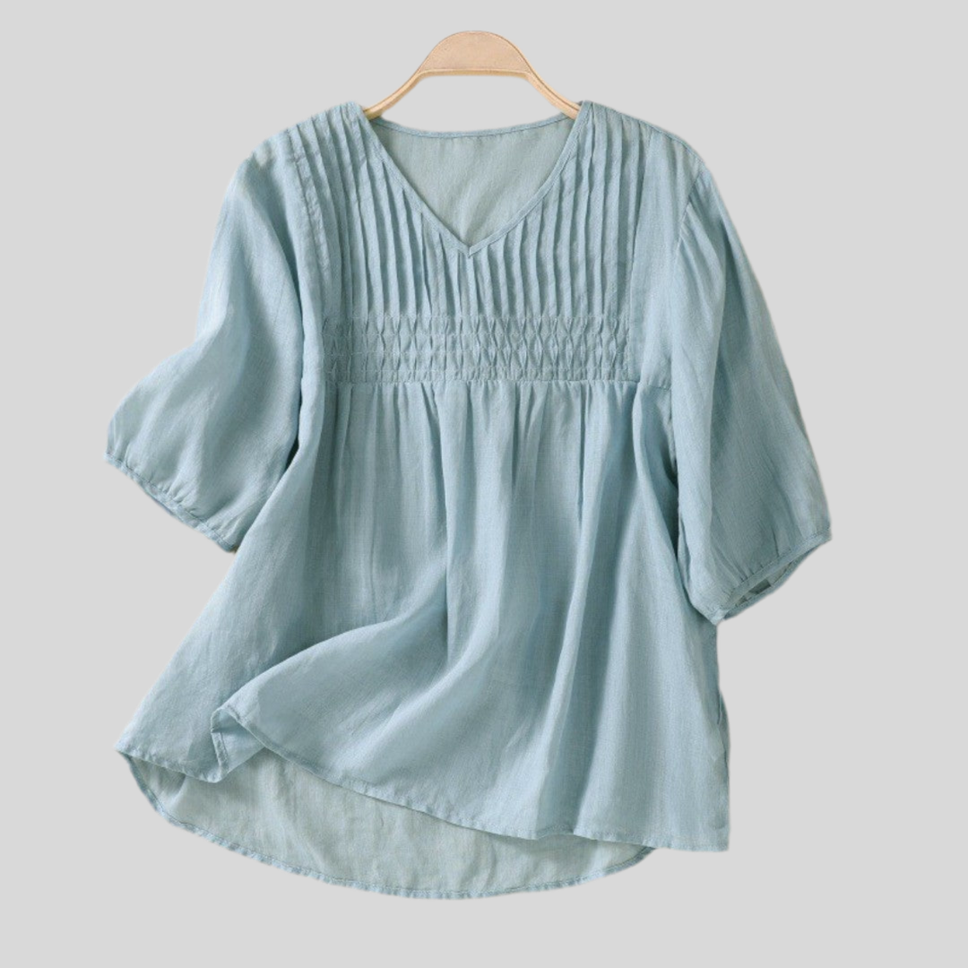 Bali | Blusa plisada con cuello en V