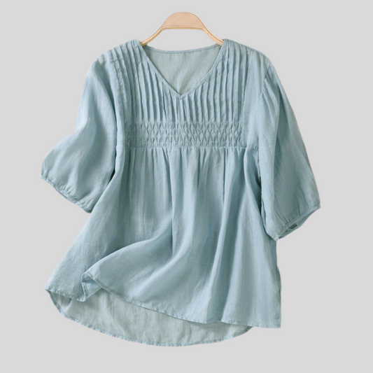 Bali | Blusa plisada con cuello en V