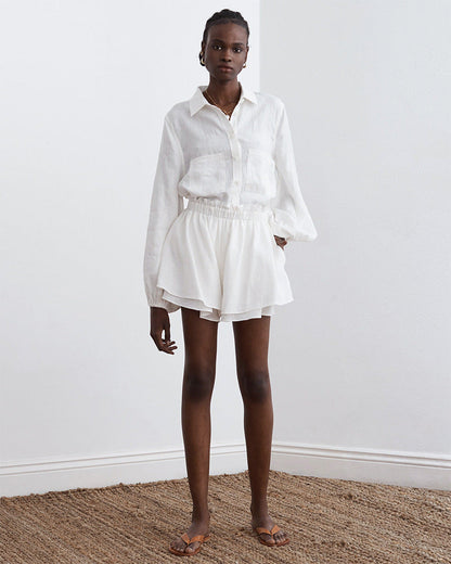 Conjunto de camisa y pantalón corto de algodón