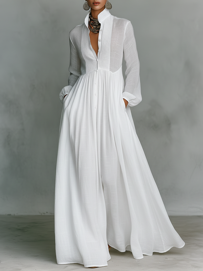 ALICIA™ | Vestido Maxi Natural