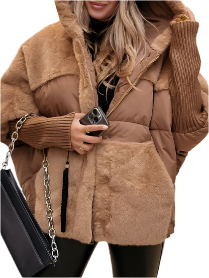 MILE | ABRIGO DE PIEL CON CAPUCHA