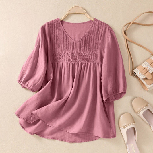 Bali | Blusa plisada con cuello en V