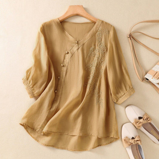 Magique™ | Blouse met bloemenborduursels
