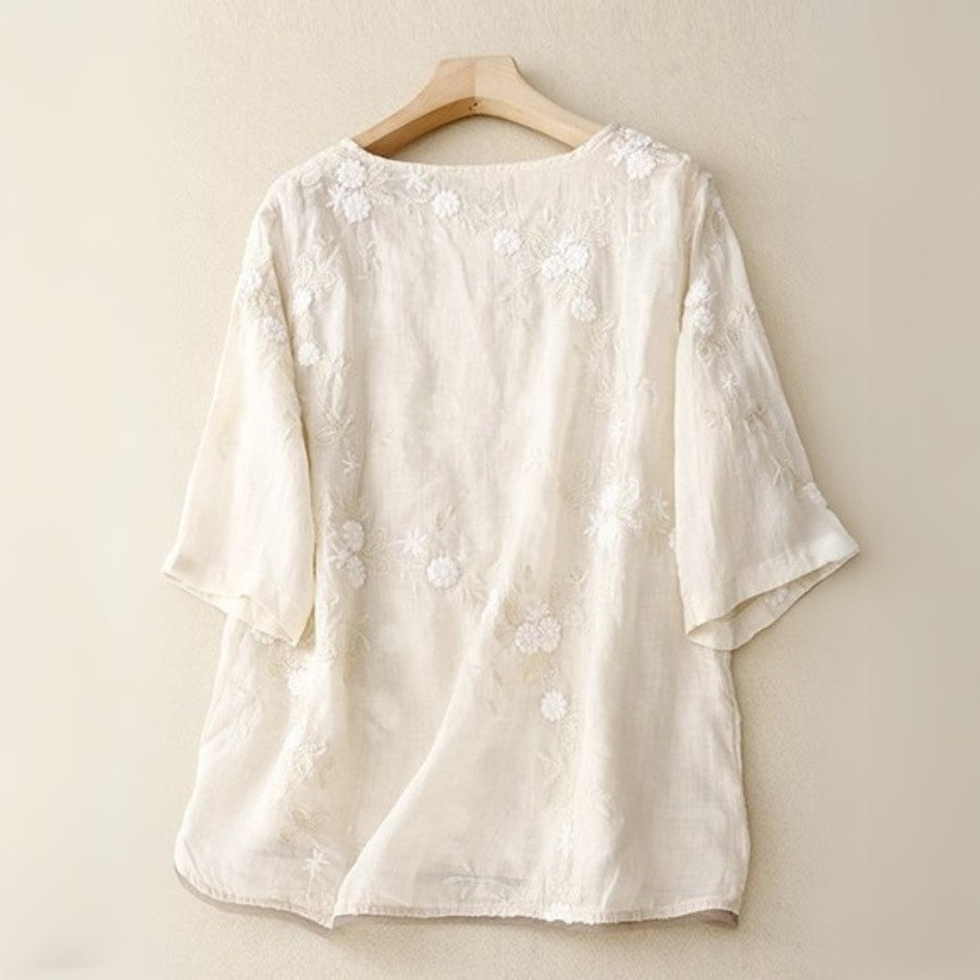 Vélemor | Bluse mit feiner Stickerei