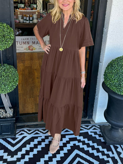 Mara - Vestido midi de manga corta