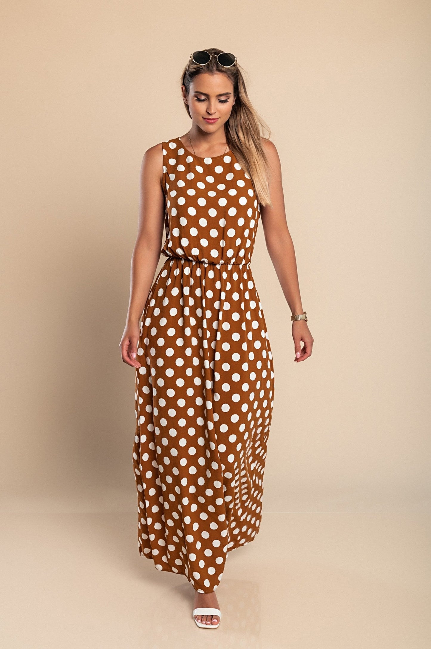Lina - Vestido largo con lunares