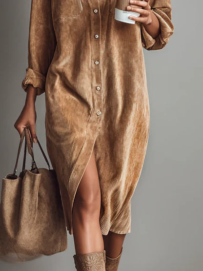 CANDELA™ | Vestido Camisero Camel