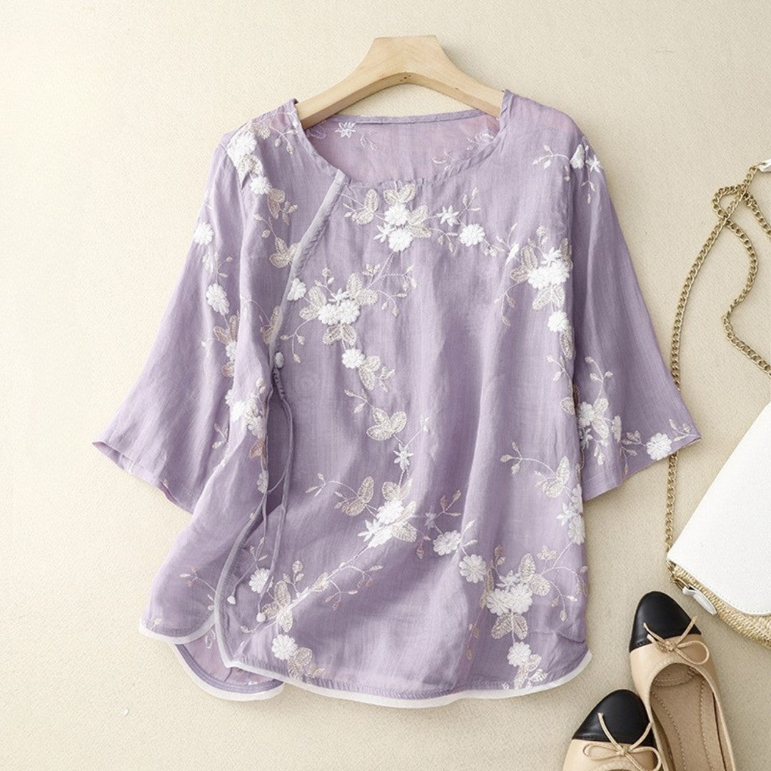 Vélemor | Bluse mit feiner Stickerei