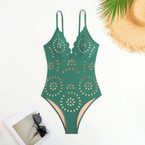 Conjunto de traje de baño SerenaLuxe con estampado floral
