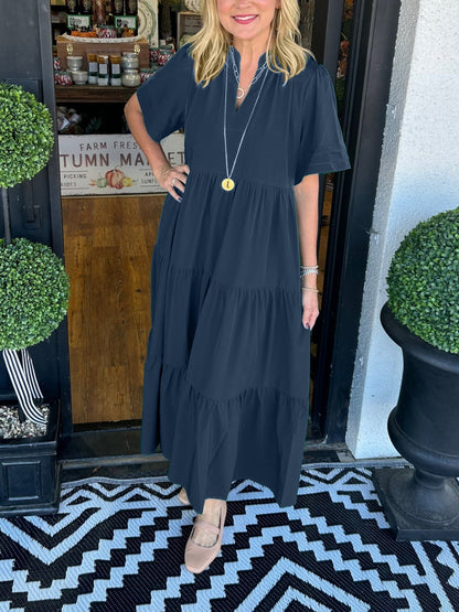 Mara - Vestido midi de manga corta