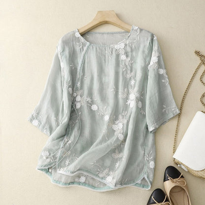 Vélemor | Bluse mit feiner Stickerei