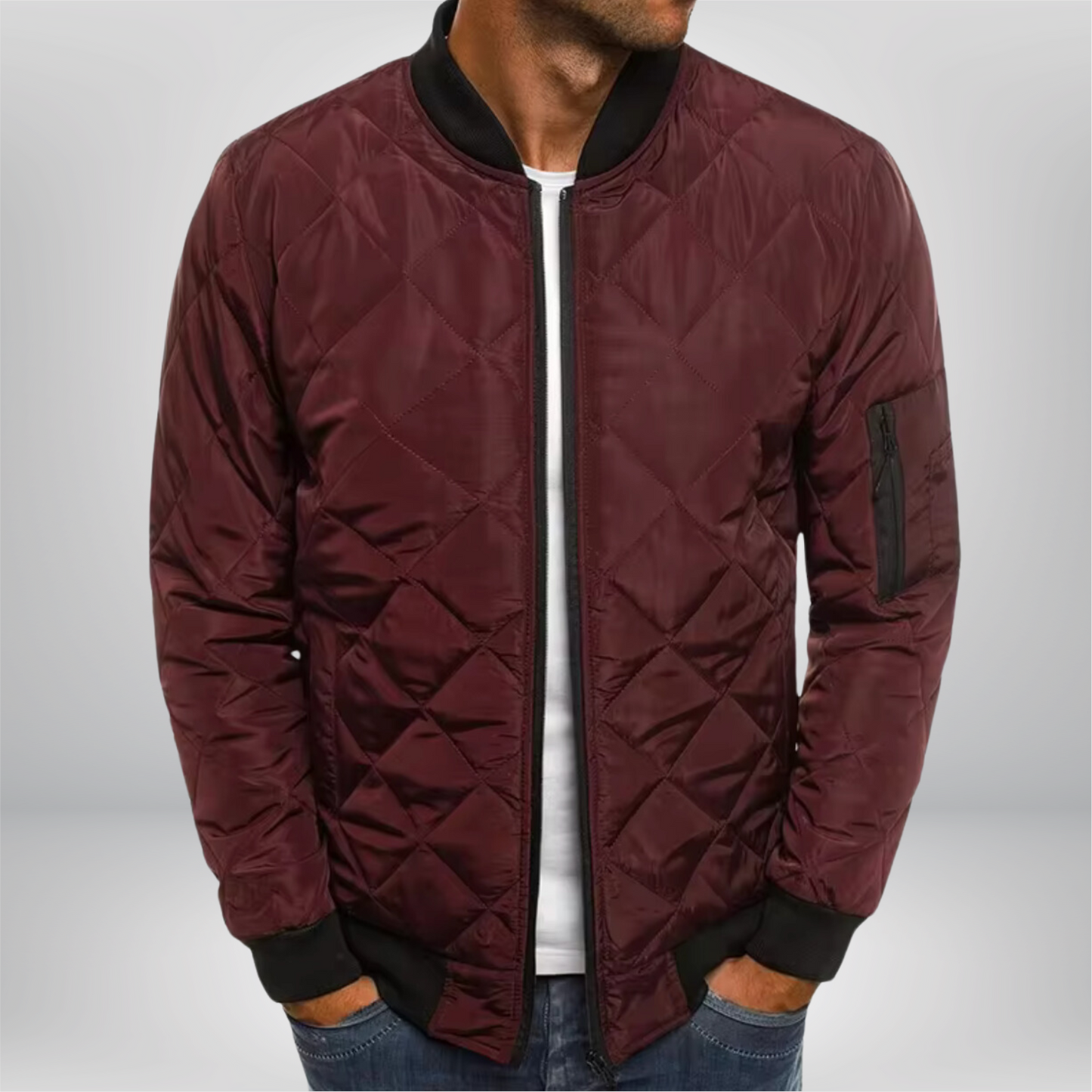 Bomber de hombre acolchada