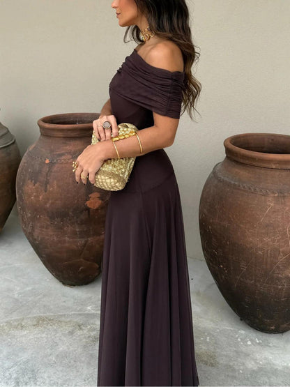 Toledo™ | Vestido largo de malla con un solo hombro