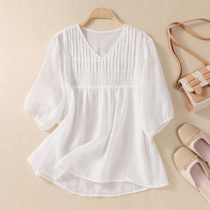 Bali | Blusa plisada con cuello en V