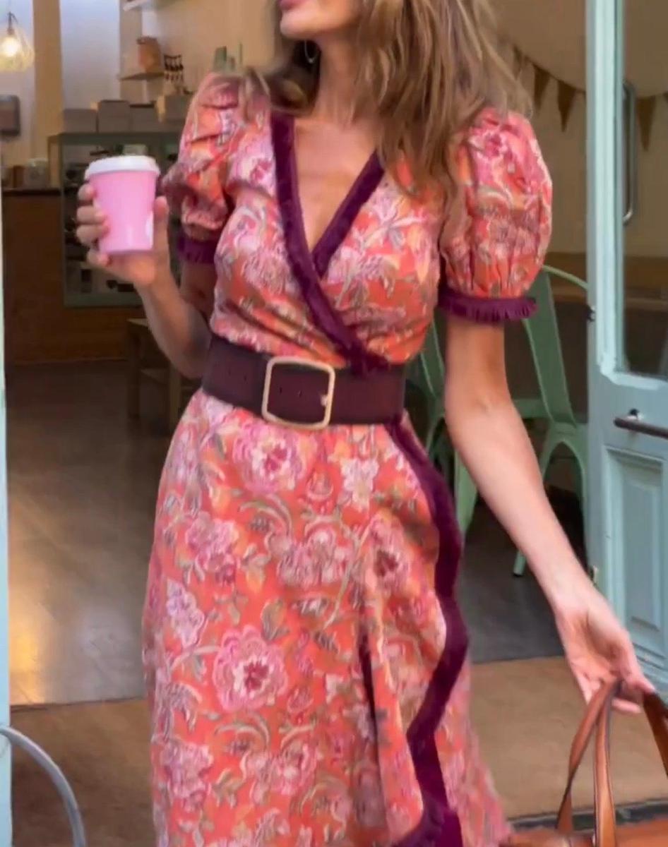 Rosa - Vestido largo estampado