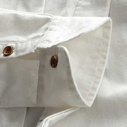 Camisa de lino con cuello mao