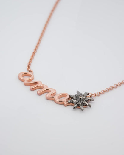 AMOR - GARGANTILLA DE PLATA DE LEY BAÑADA EN ORO ROSA