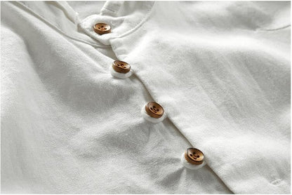 Camisa de lino con cuello mao