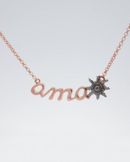 AMOR - GARGANTILLA DE PLATA DE LEY BAÑADA EN ORO ROSA