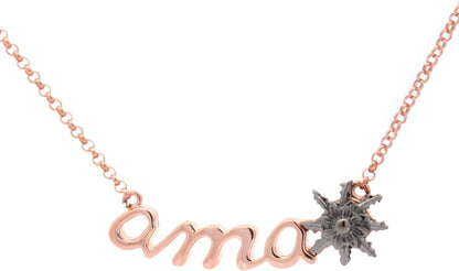 AMOR - GARGANTILLA DE PLATA DE LEY BAÑADA EN ORO ROSA