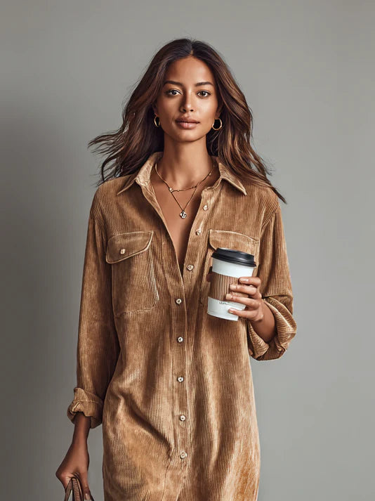 CANDELA™ | Vestido Camisero Camel
