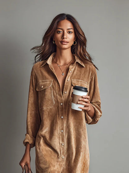 CANDELA™ | Vestido Camisero Camel