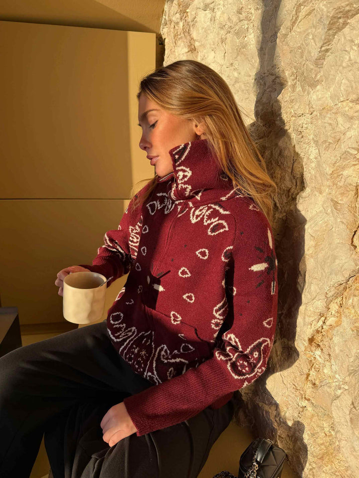 Danna™ – Jersey de punto con cuello alto y cremallera