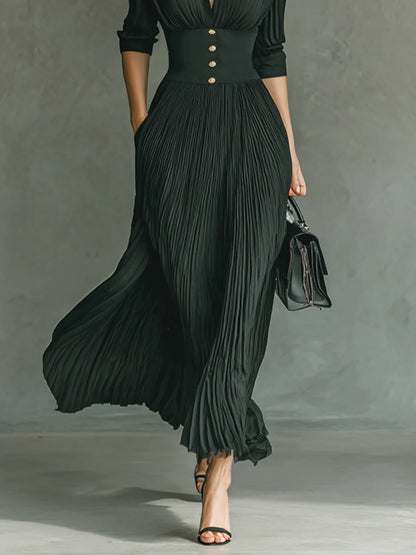 ARABELLA™ | Vestido Largo Plisado