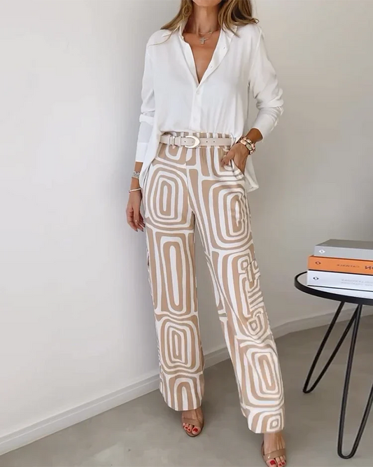 Paola - Conjunto de camisa y pantalón
