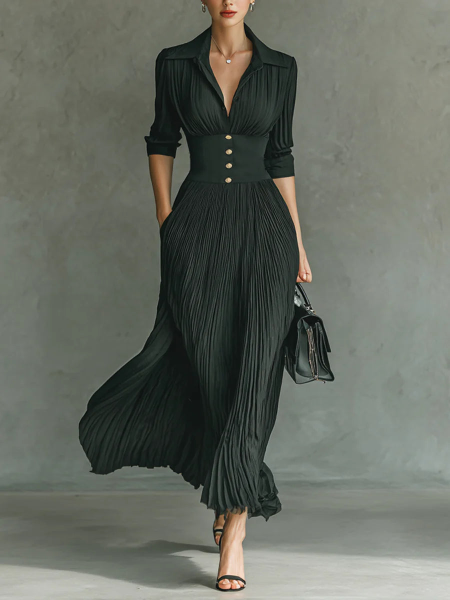 ARABELLA™ | Vestido Largo Plisado