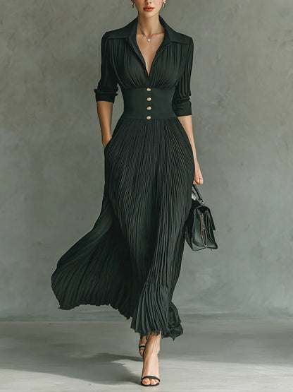 ARABELLA™ | Vestido Largo Plisado