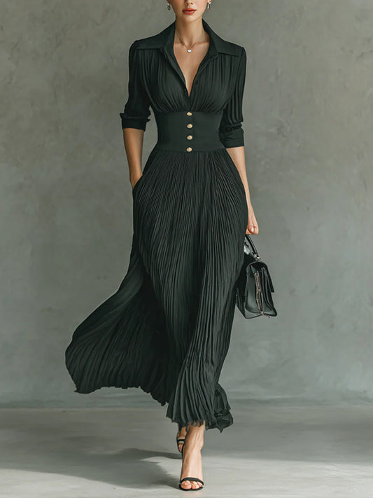ARABELLA™ | Vestido Largo Plisado