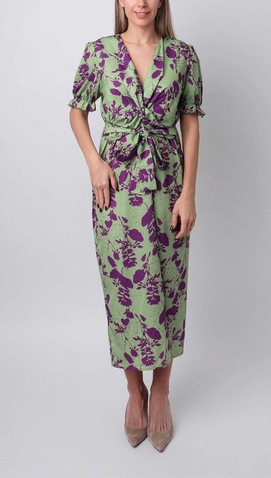 Elisa - Vestido estampado de manga corta